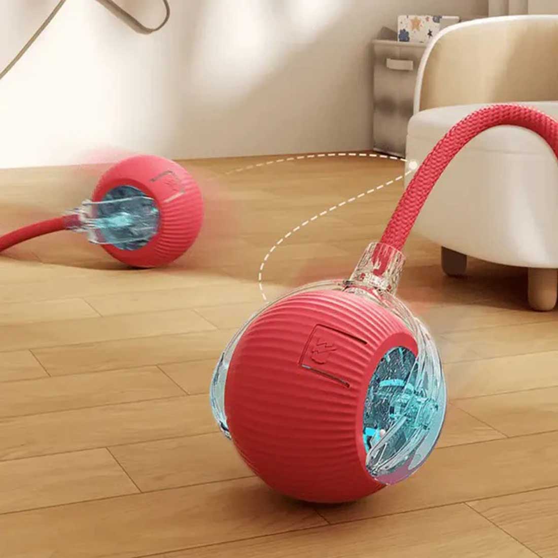 Pelota interactiva automática para gatos y perros
