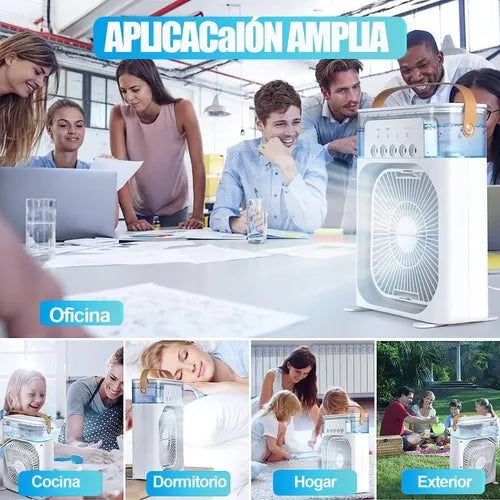 Ventilador 3 en 1, climatizador portátil con luz LED nocturna