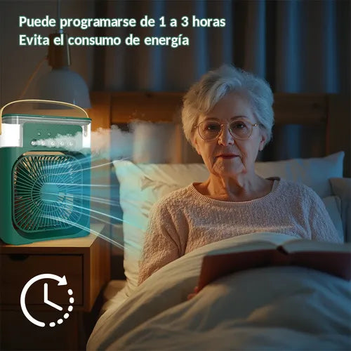 Ventilador 3 en 1, climatizador portátil con luz LED nocturna