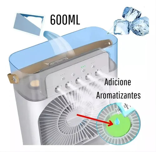 Ventilador 3 en 1, climatizador portátil con luz LED nocturna
