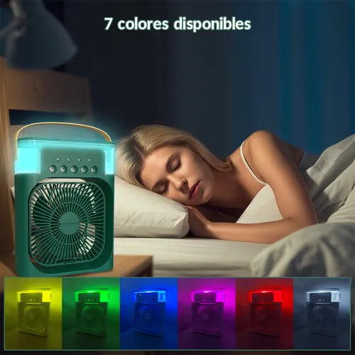 Ventilador 3 en 1, climatizador portátil con luz LED nocturna
