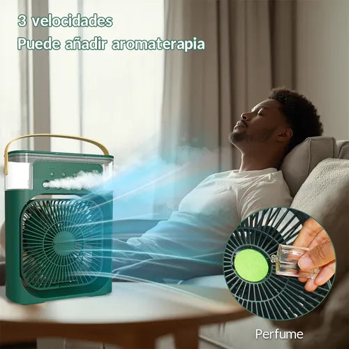 Ventilador 3 en 1, climatizador portátil con luz LED nocturna