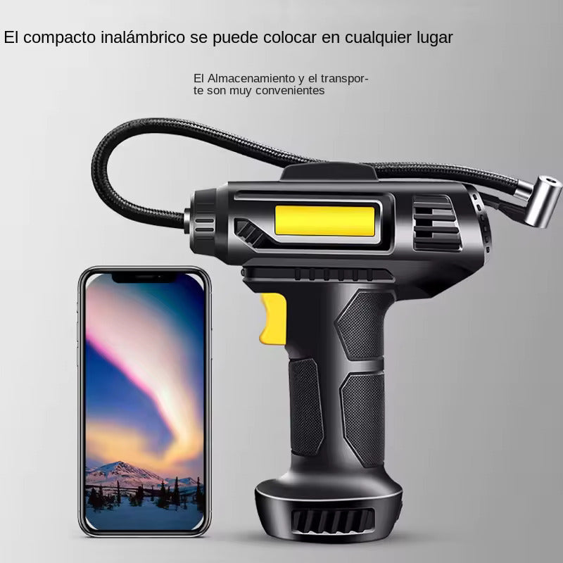 Inflador digital con luz LED 120W para coche