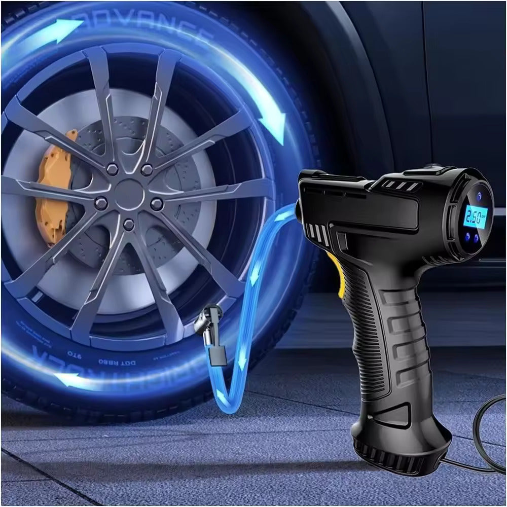 Inflador digital con luz LED 120W para coche