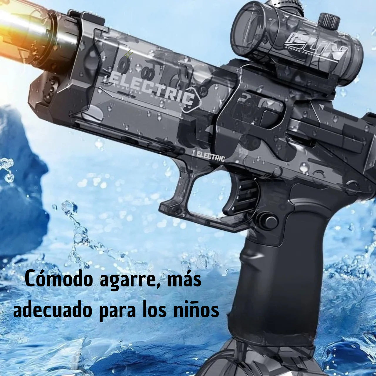 Pistola de Agua Eléctrica con Luces y Rociado Continuo