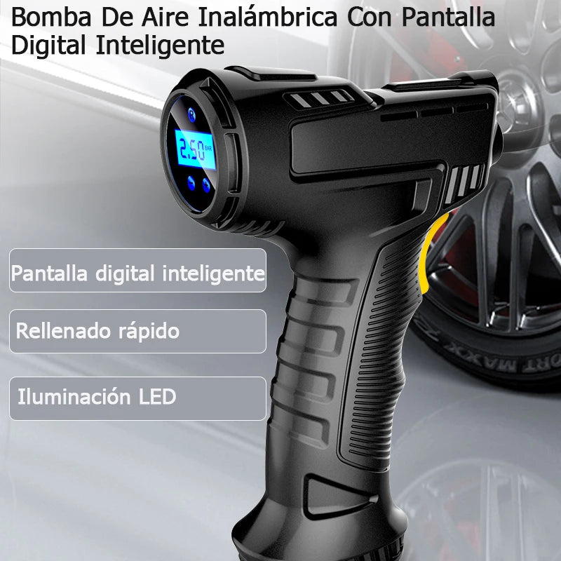 Inflador digital con luz LED 120W para coche