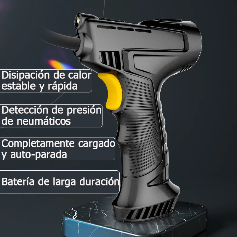 Inflador digital con luz LED 120W para coche