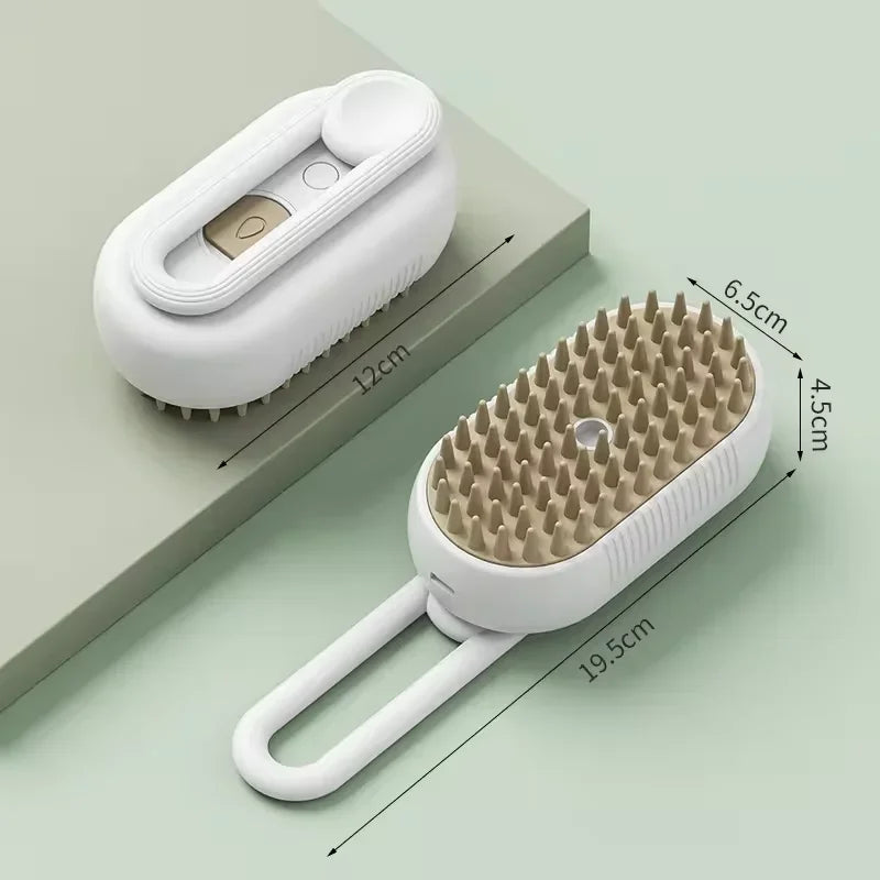 Cepillo de vapor 3 en 1 suave para pelaje limpio y brillante – cuidado sin tirones