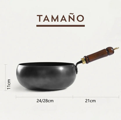 Olla Wok Antiadherente de Hierro Forjado