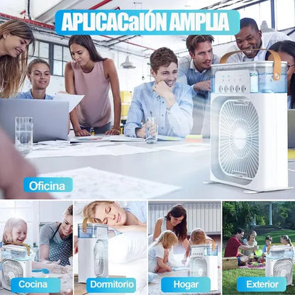 Ventilador 3 en 1, climatizador portátil con luz LED nocturna