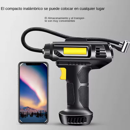 Inflador digital con luz LED 120W para coche