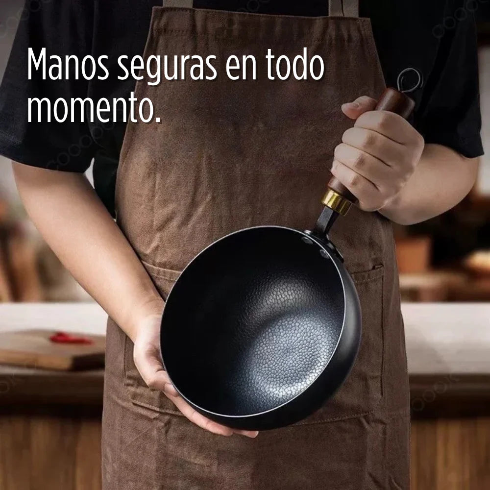 Olla Wok Antiadherente de Hierro Forjado