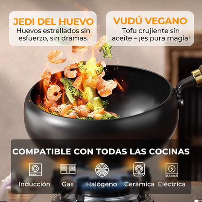 Olla Wok Antiadherente de Hierro Forjado