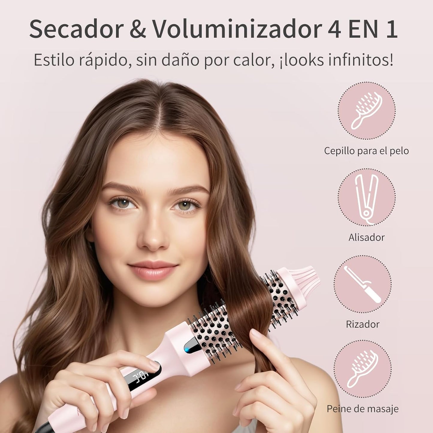 Cepillo alisador Todo-en-Uno: Estilo Profesional en Minutos