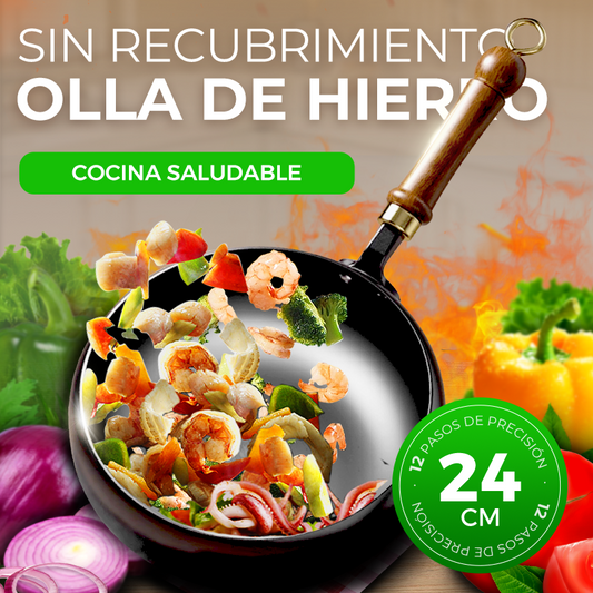 Olla Wok Artesana de Hierro Forjado